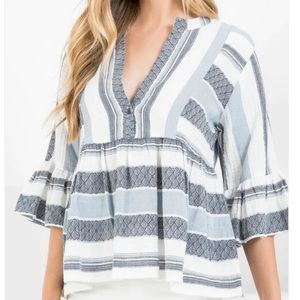 THML Stripe Baydoll Top Size S